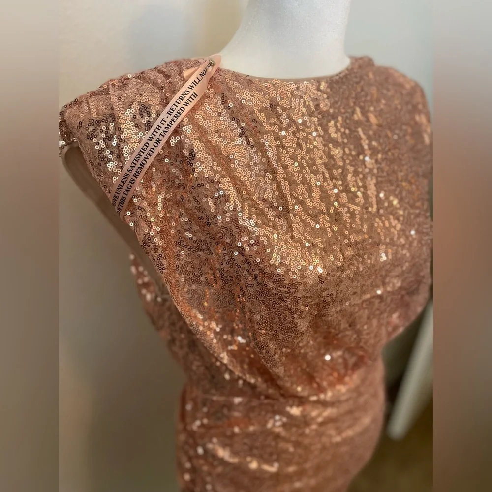 Style of CB Sequin Rose Gold Dress - Picture 2 of 9